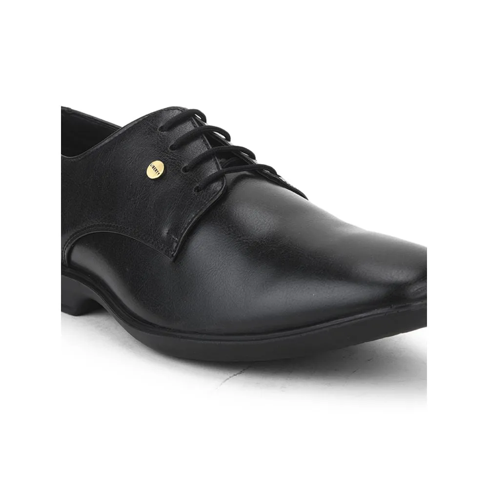 Fortune Black Formal Lace Up Derby Shoes For Men LUCIO-201 By Liberty
