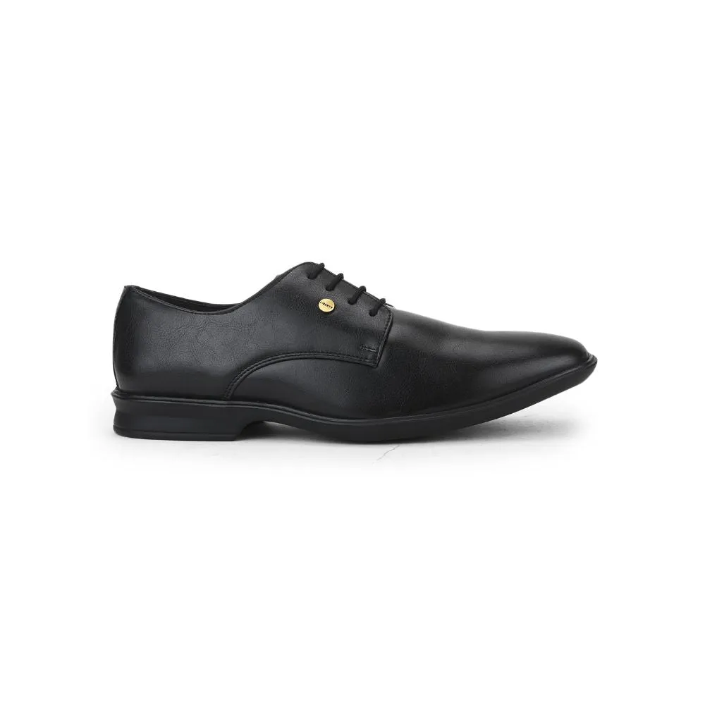 Fortune Black Formal Lace Up Derby Shoes For Men LUCIO-201 By Liberty