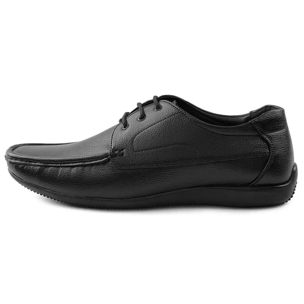Fortune Black Lacing Formal Derby Shoes For Men HML-6E By Liberty