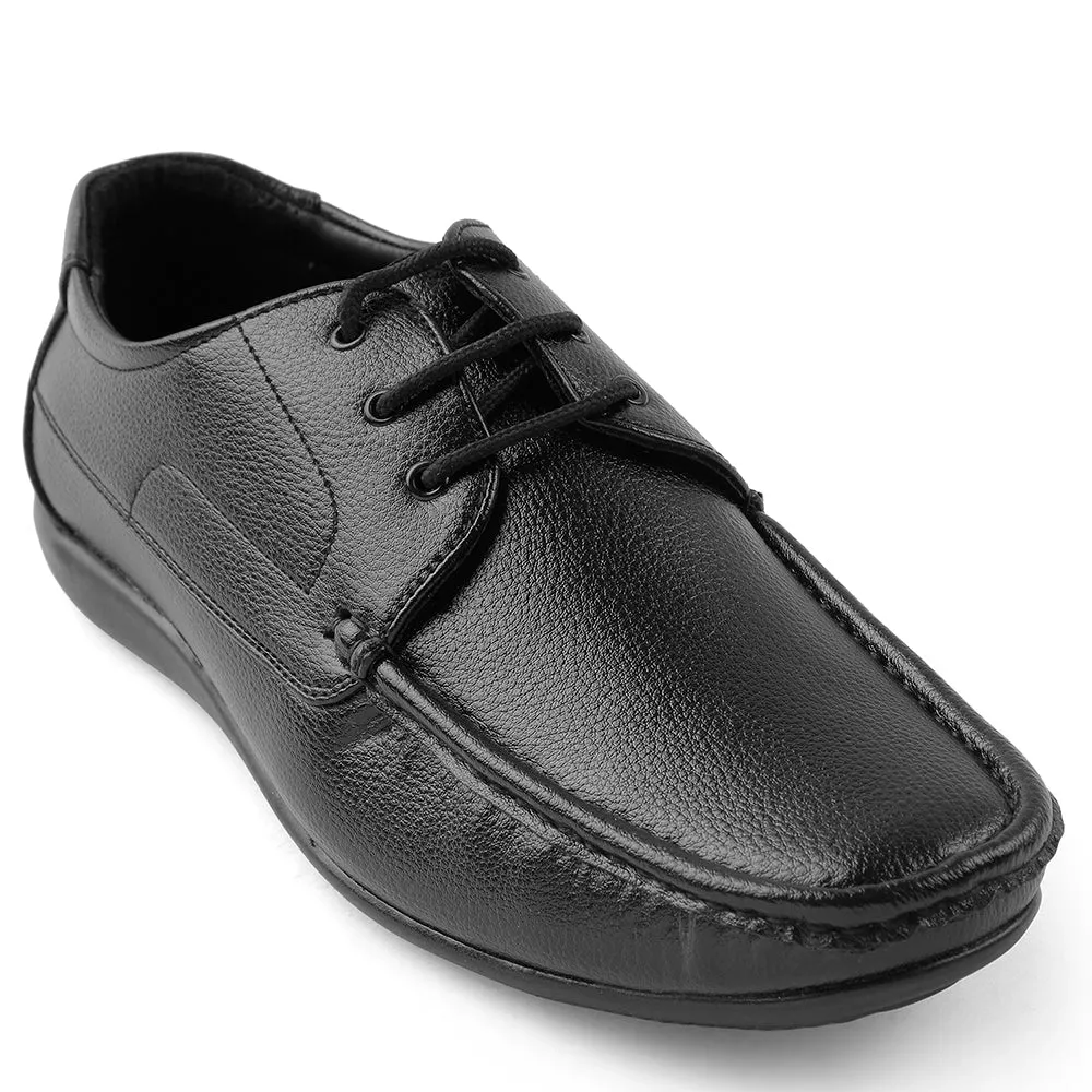 Fortune Black Lacing Formal Derby Shoes For Men HML-6E By Liberty