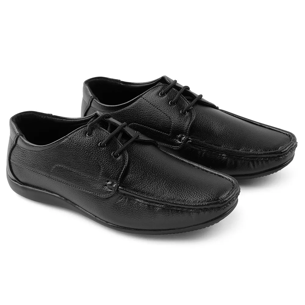Fortune Black Lacing Formal Derby Shoes For Men HML-6E By Liberty