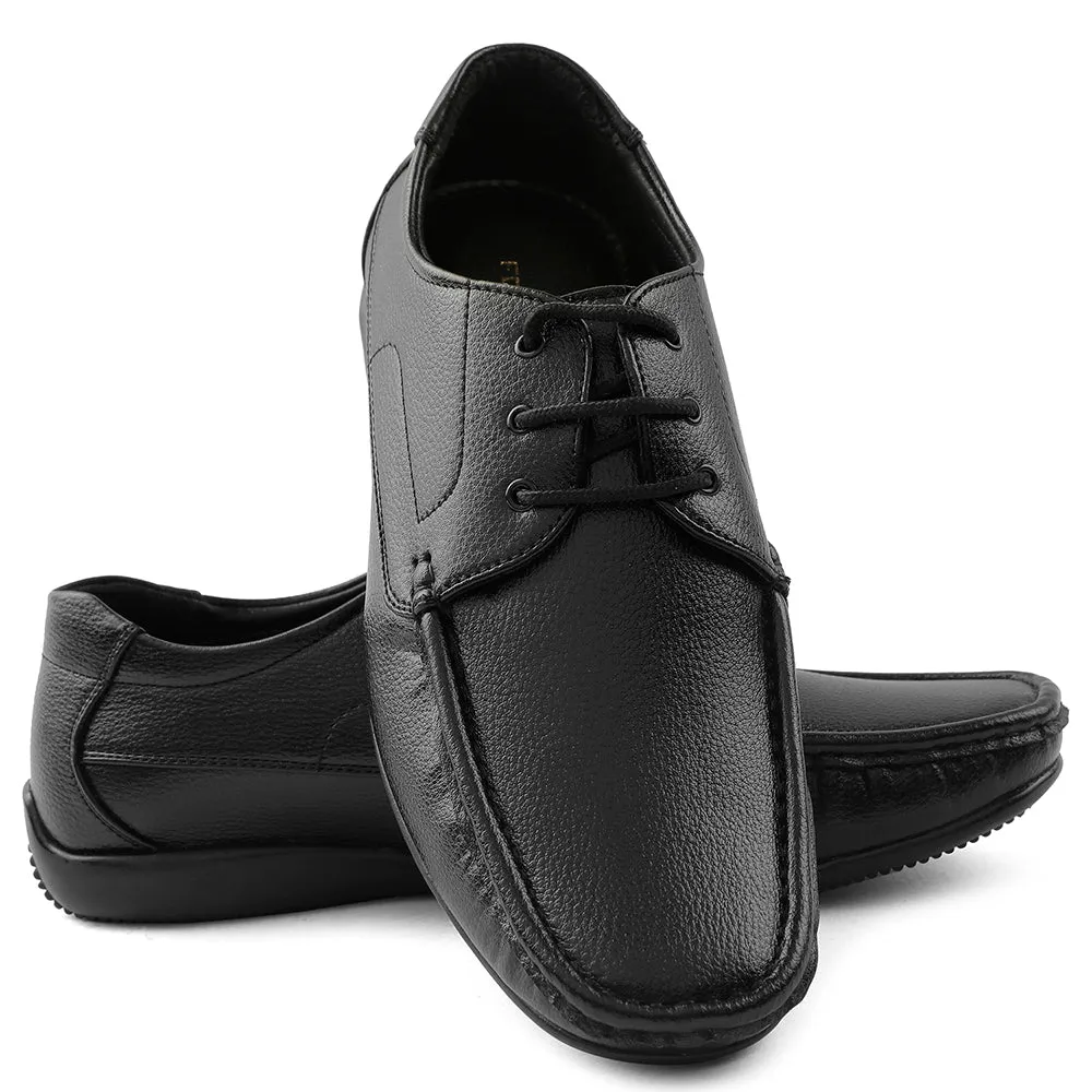 Fortune Black Lacing Formal Derby Shoes For Men HML-6E By Liberty