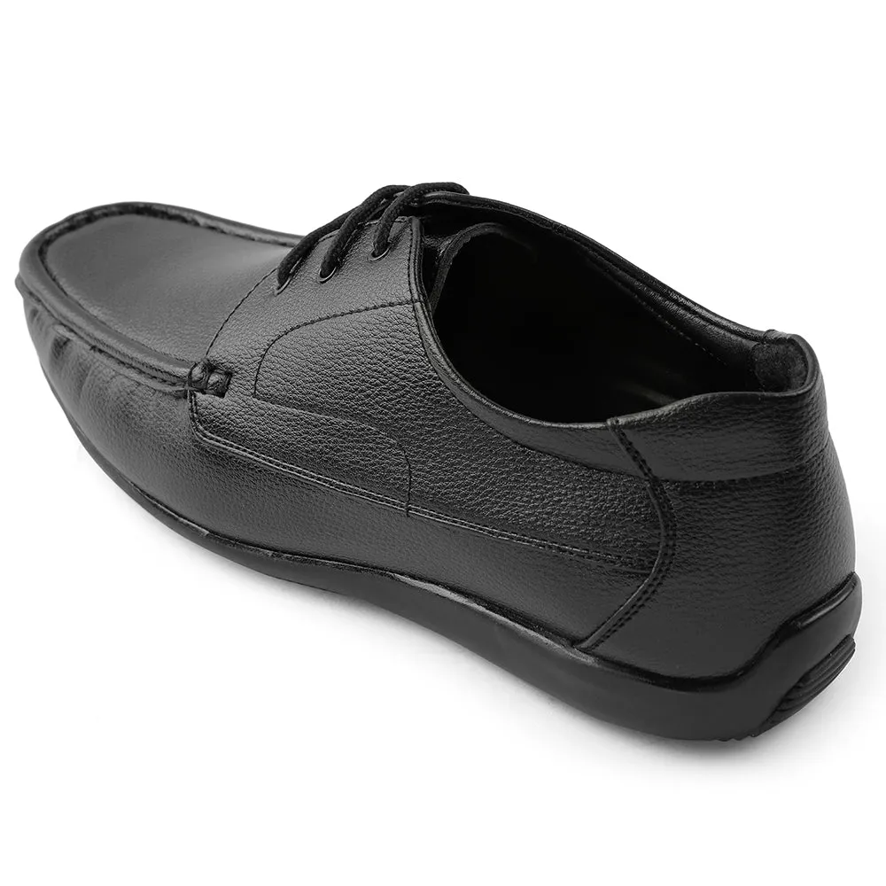 Fortune Black Lacing Formal Derby Shoes For Men HML-6E By Liberty