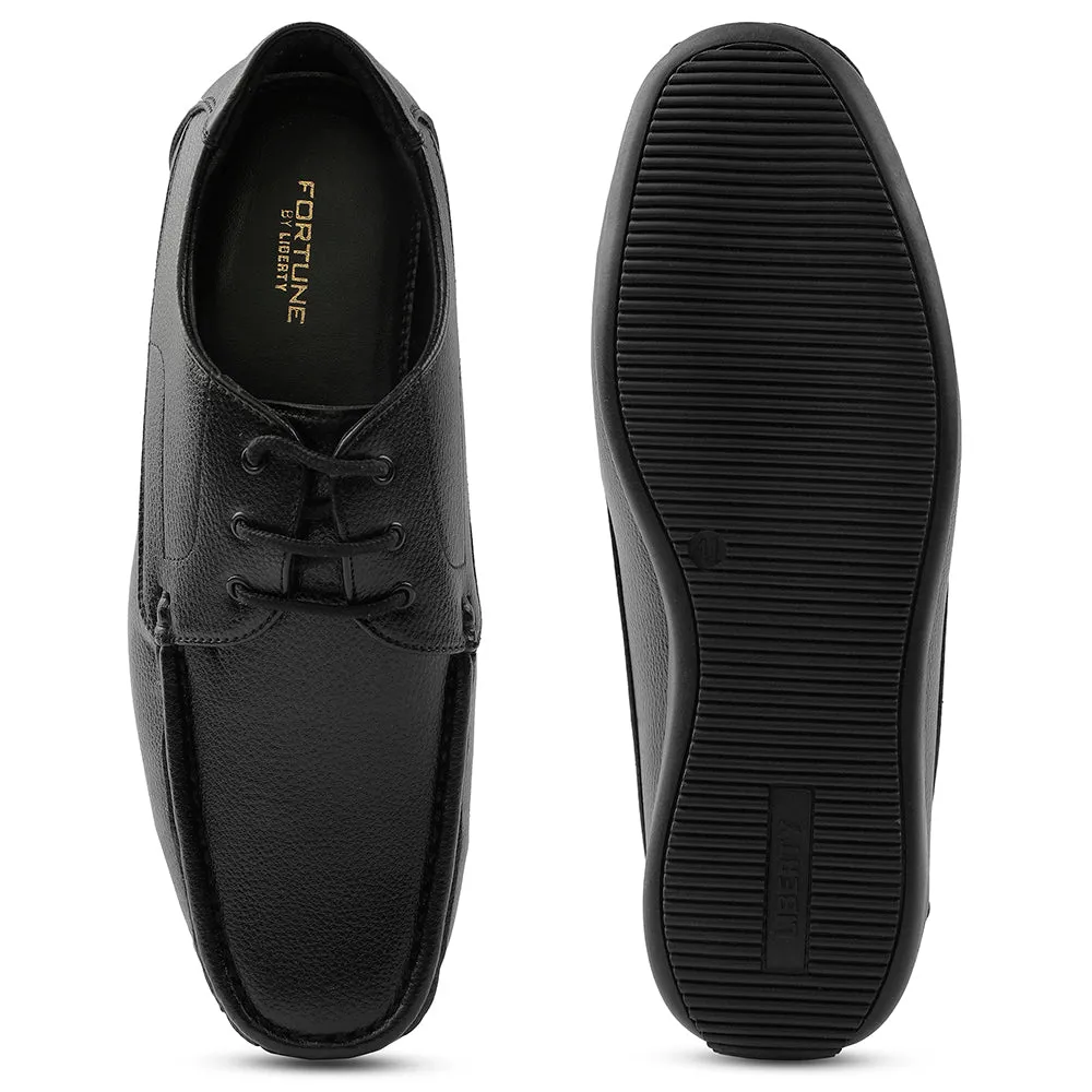 Fortune Black Lacing Formal Derby Shoes For Men HML-6E By Liberty