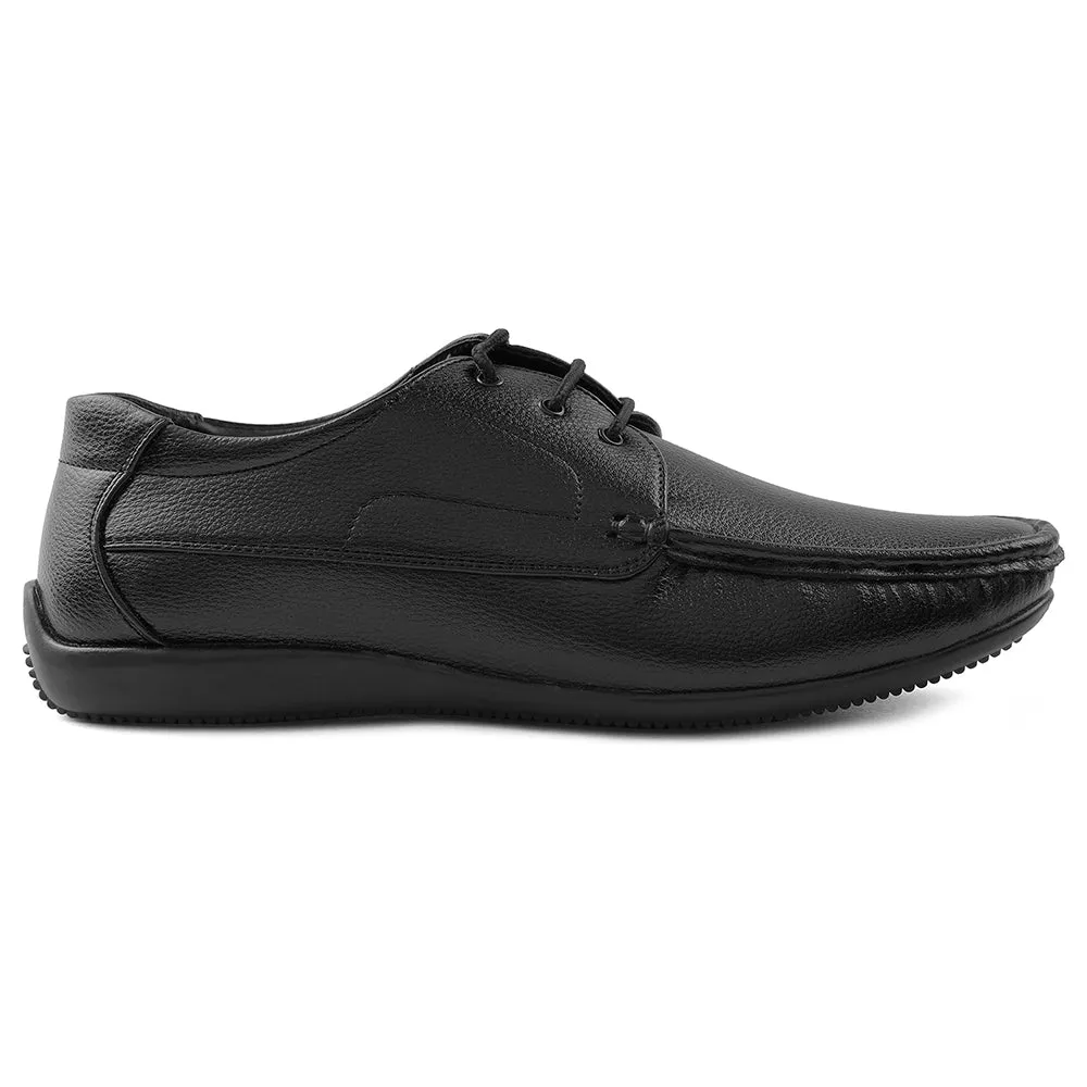 Fortune Black Lacing Formal Derby Shoes For Men HML-6E By Liberty