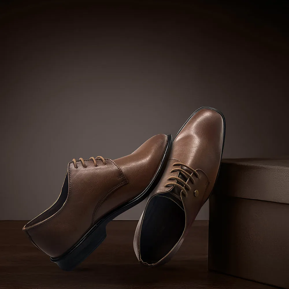 Fortune Brown Formal Lace Up Derby Shoes For Men LUCIO-201 By Liberty