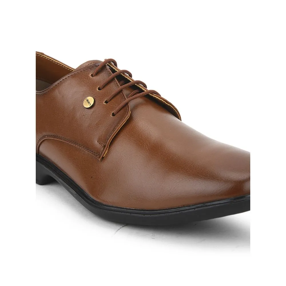 Fortune Brown Formal Lace Up Derby Shoes For Men LUCIO-201 By Liberty