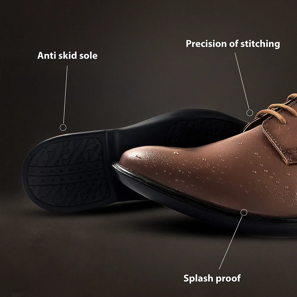 Fortune Brown Formal Lace Up Derby Shoes For Men LUCIO-201 By Liberty