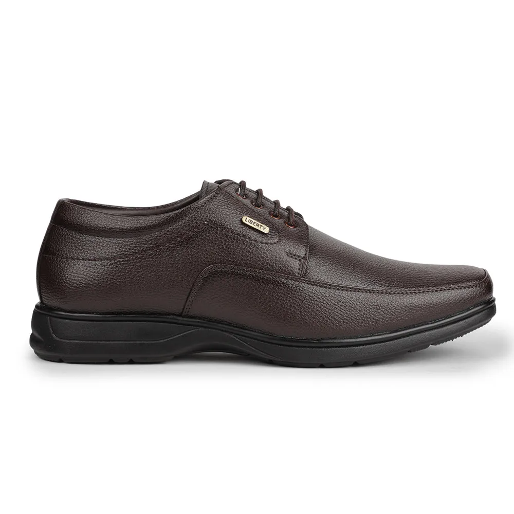 Fortune Brown Formal Lacing Derby Shoes For Men HOL-131E By Liberty