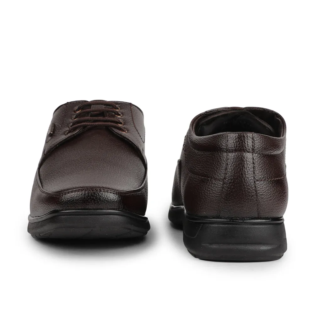 Fortune Brown Formal Lacing Derby Shoes For Men HOL-131E By Liberty