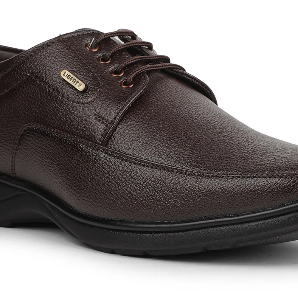 Fortune Brown Formal Lacing Derby Shoes For Men HOL-131E By Liberty
