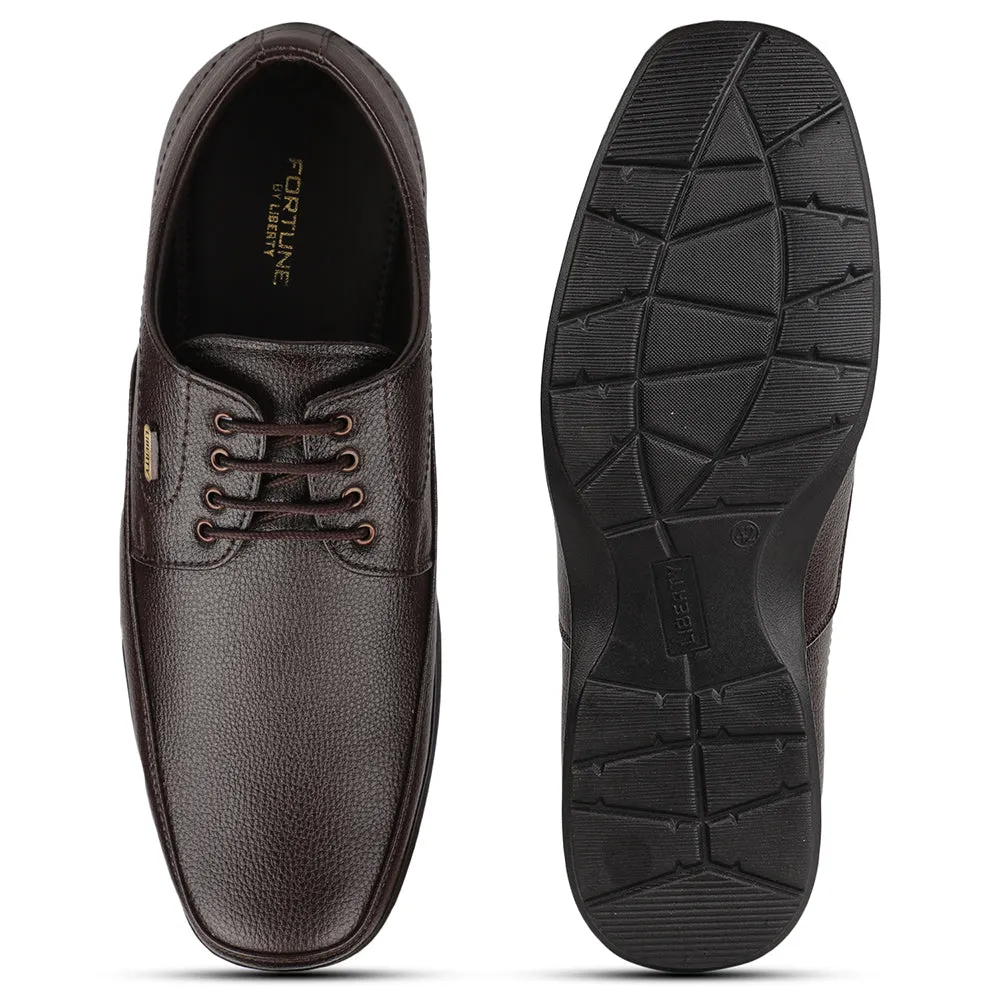 Fortune Brown Formal Lacing Derby Shoes For Men HOL-131E By Liberty