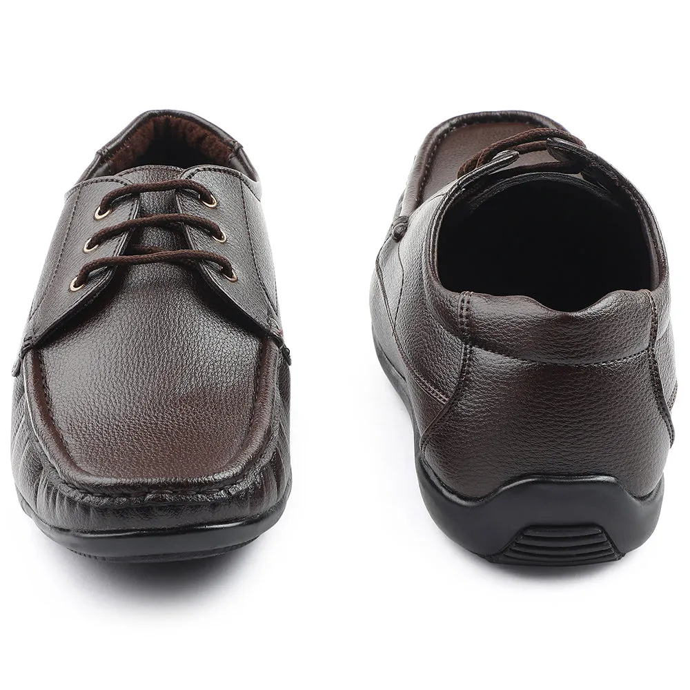 Fortune Brown Lacing Formal Derby Shoes For Men HML-6E By Liberty