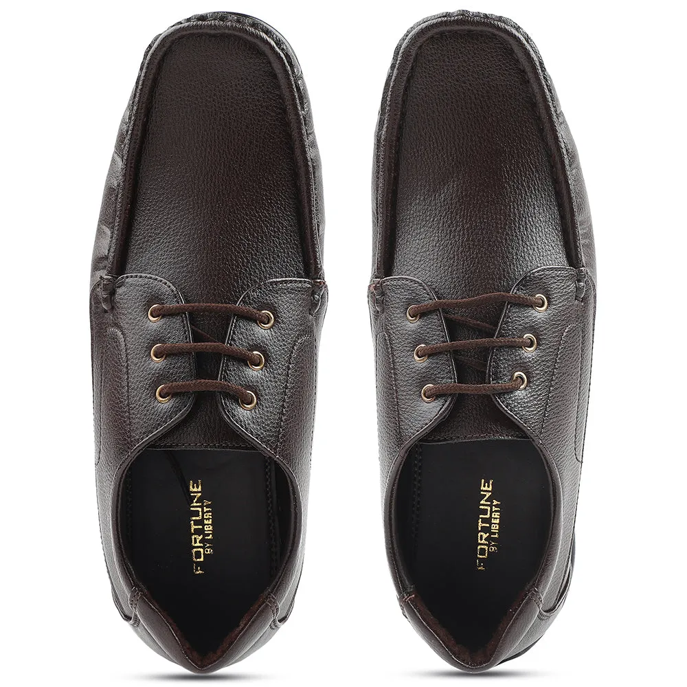 Fortune Brown Lacing Formal Derby Shoes For Men HML-6E By Liberty