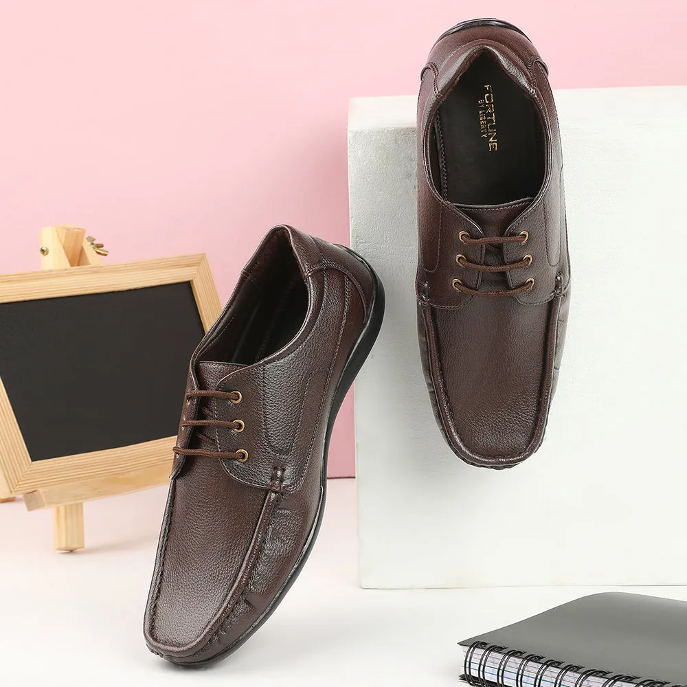 Fortune Brown Lacing Formal Derby Shoes For Men HML-6E By Liberty
