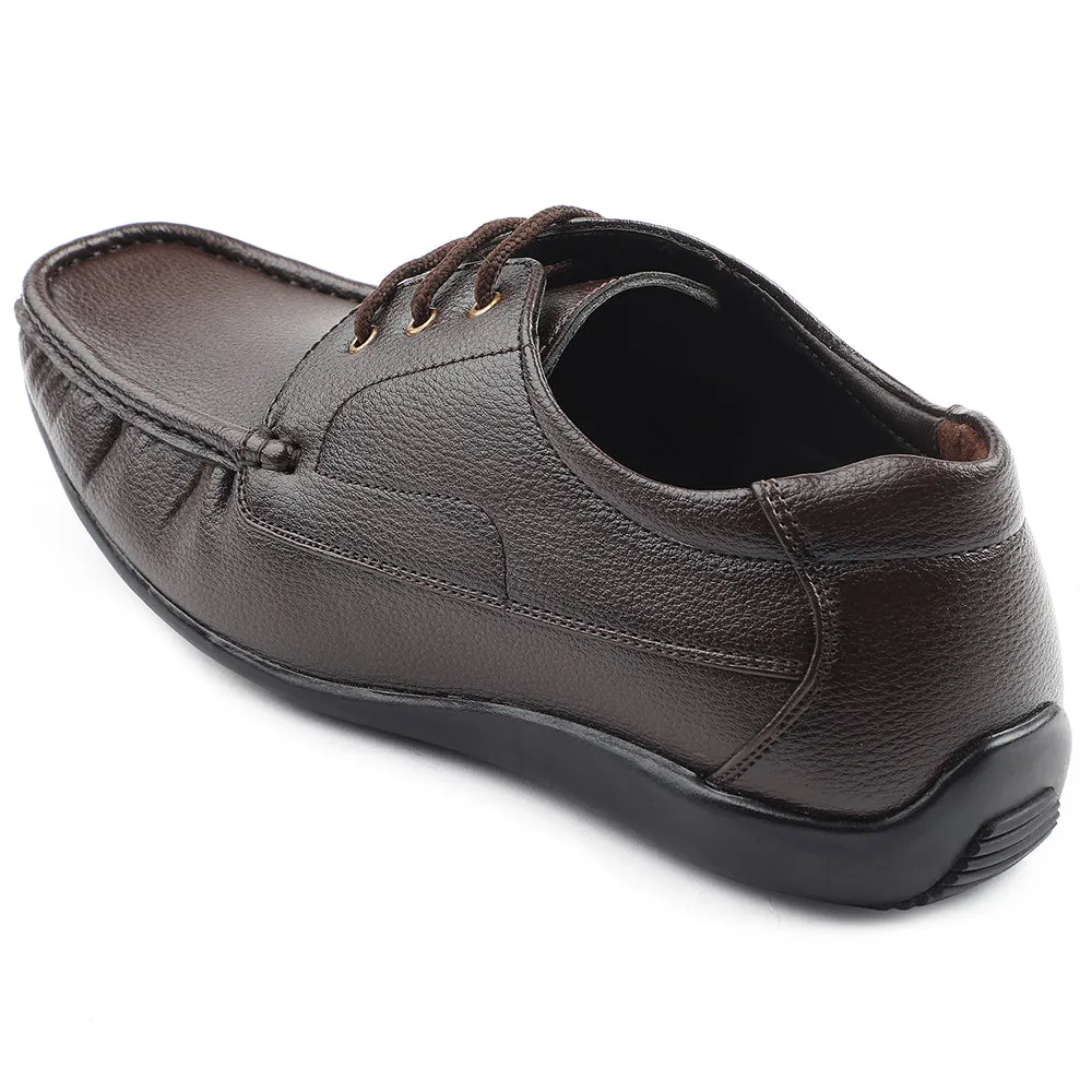 Fortune Brown Lacing Formal Derby Shoes For Men HML-6E By Liberty