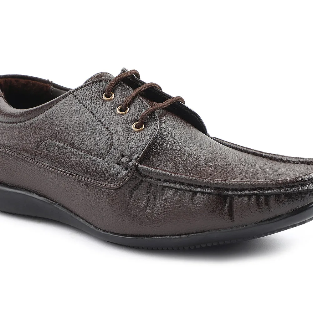 Fortune Brown Lacing Formal Derby Shoes For Men HML-6E By Liberty