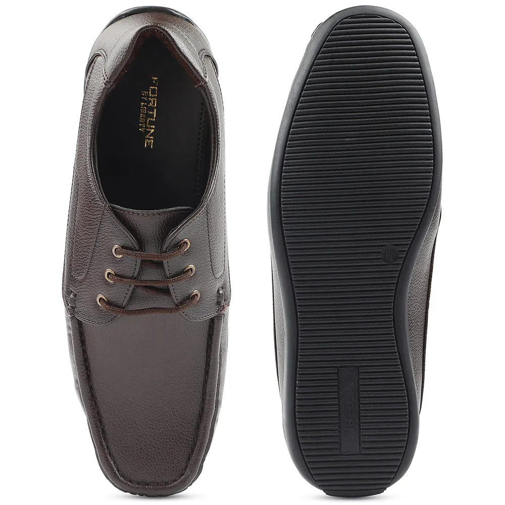 Fortune Brown Lacing Formal Derby Shoes For Men HML-6E By Liberty