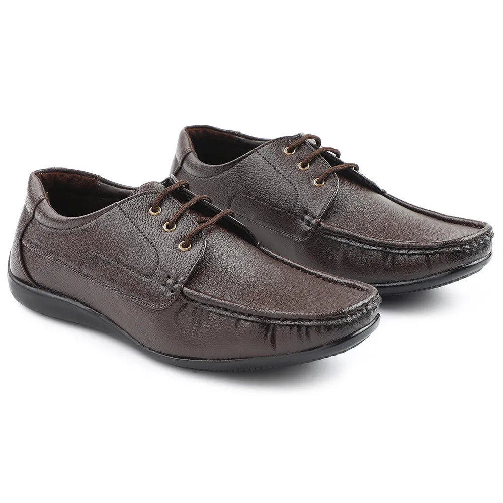 Fortune Brown Lacing Formal Derby Shoes For Men HML-6E By Liberty