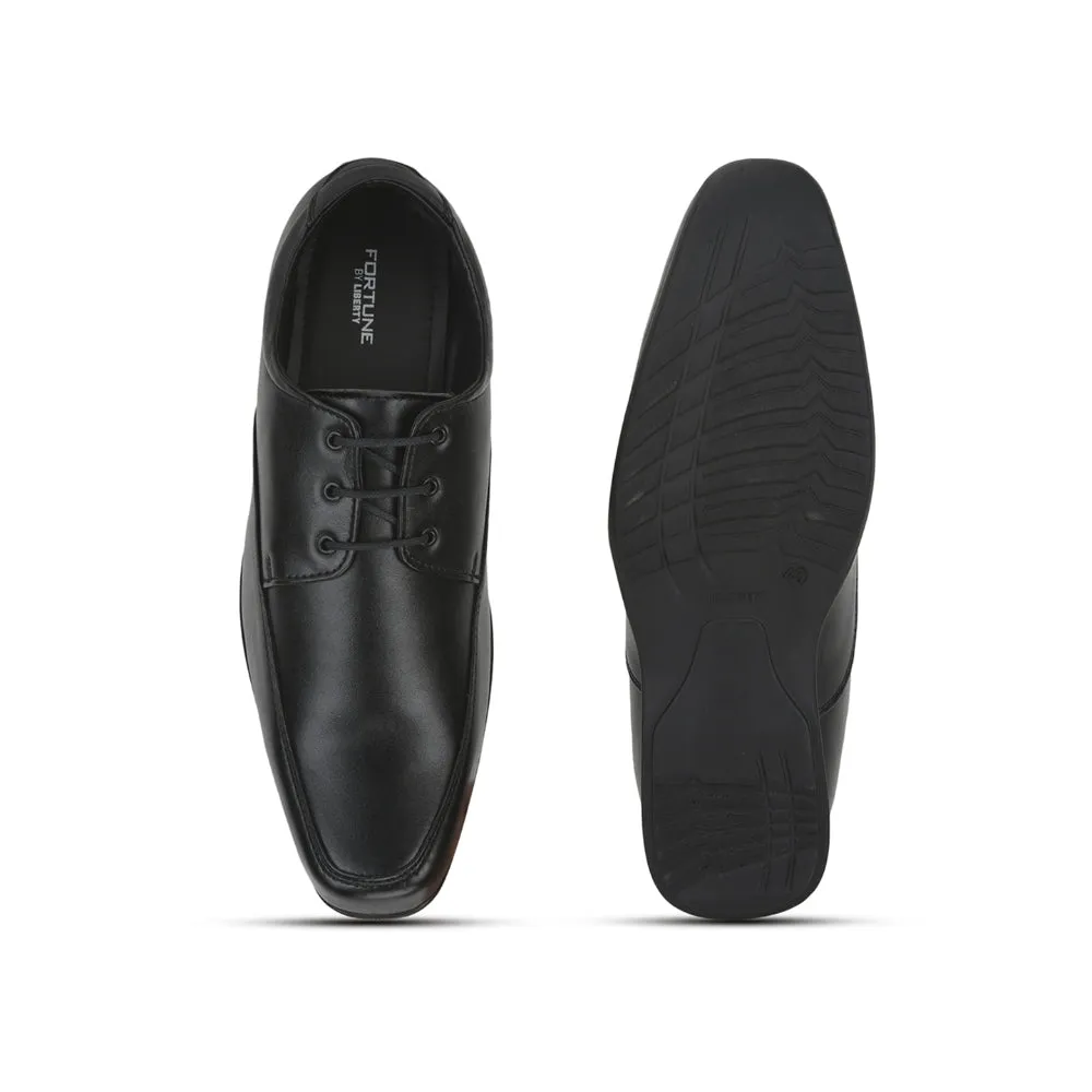 Fortune Formal Lacing Black Derby Shoes For Men FL-0001 By Liberty