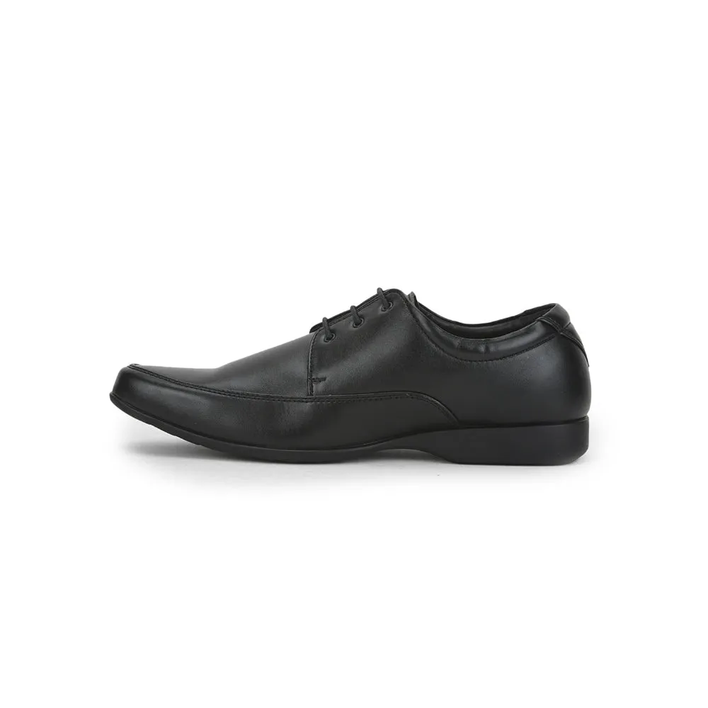 Fortune Formal Lacing Black Derby Shoes For Men FL-0001 By Liberty