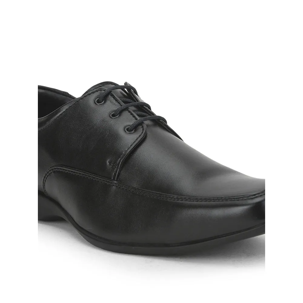 Fortune Formal Lacing Black Derby Shoes For Men FL-0001 By Liberty
