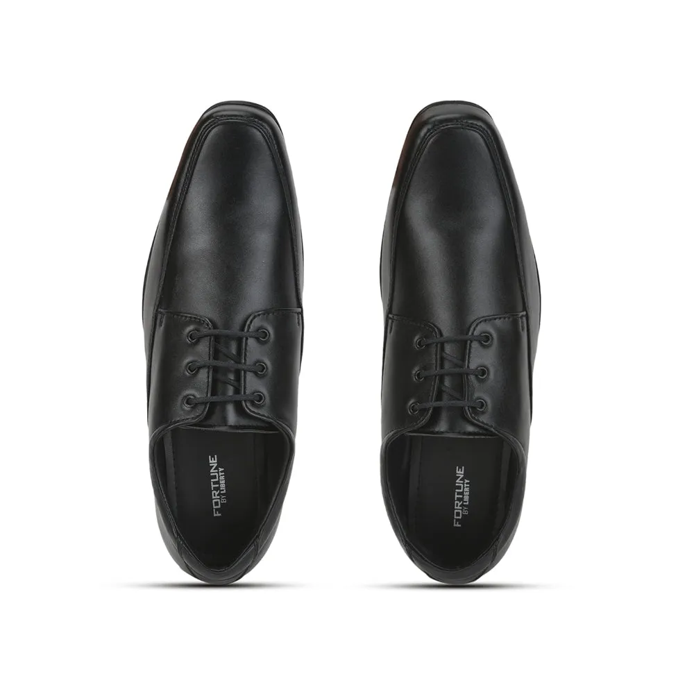 Fortune Formal Lacing Black Derby Shoes For Men FL-0001 By Liberty