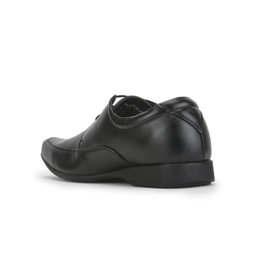 Fortune Formal Lacing Black Derby Shoes For Men FL-0001 By Liberty