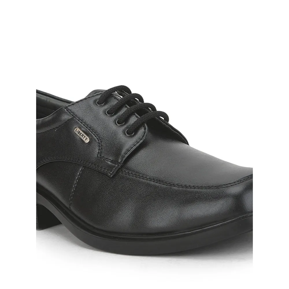 Fortune Lacing Black Formal Derby Shoes For Men 505-16 By Liberty