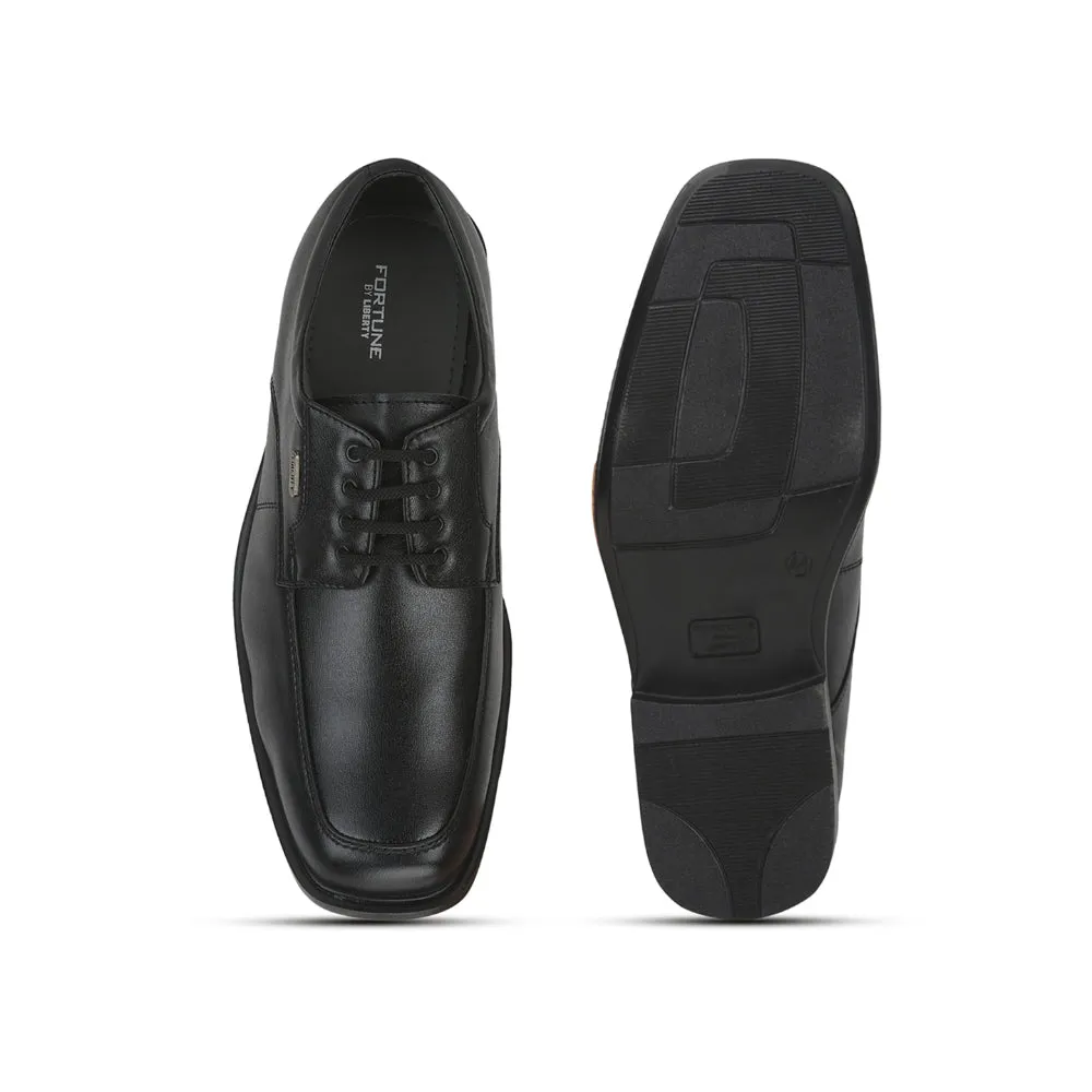 Fortune Lacing Black Formal Derby Shoes For Men 505-16 By Liberty