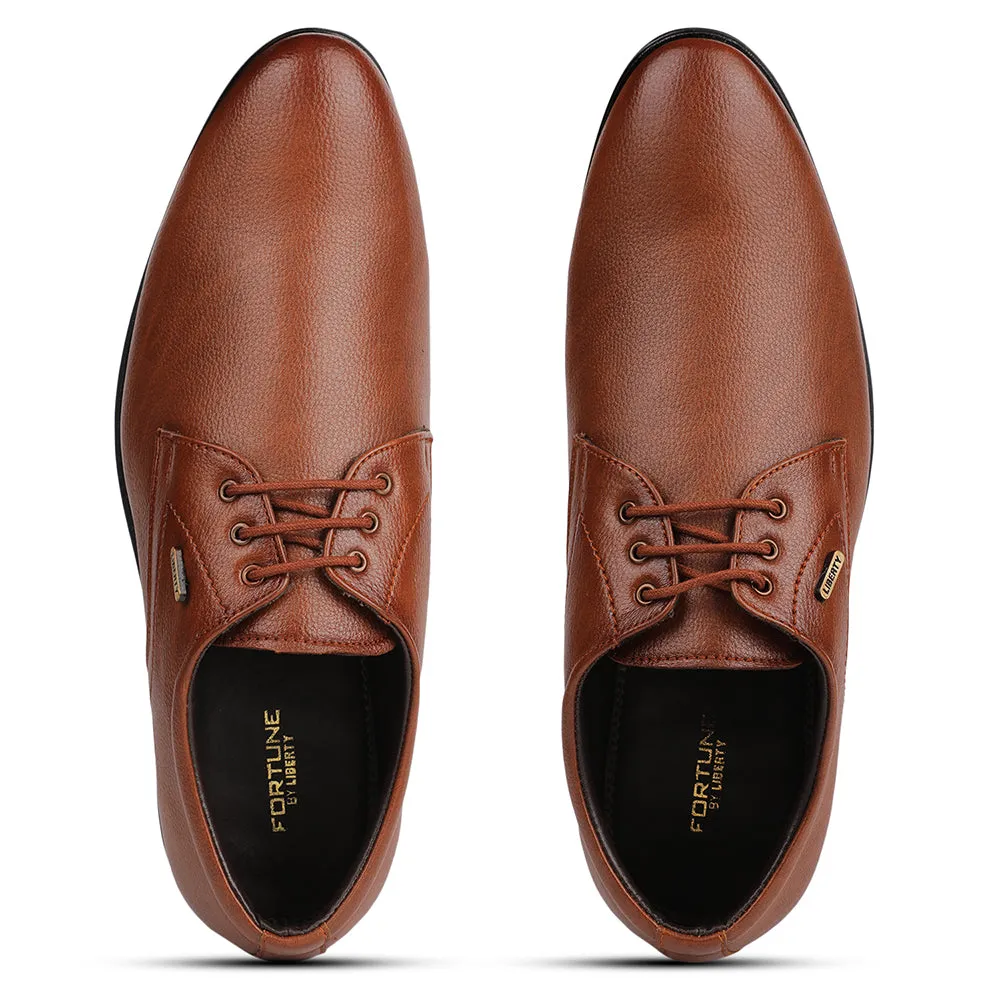 Fortune Tan Formal Lacing Derby Shoes For Men HOL-130E By Liberty