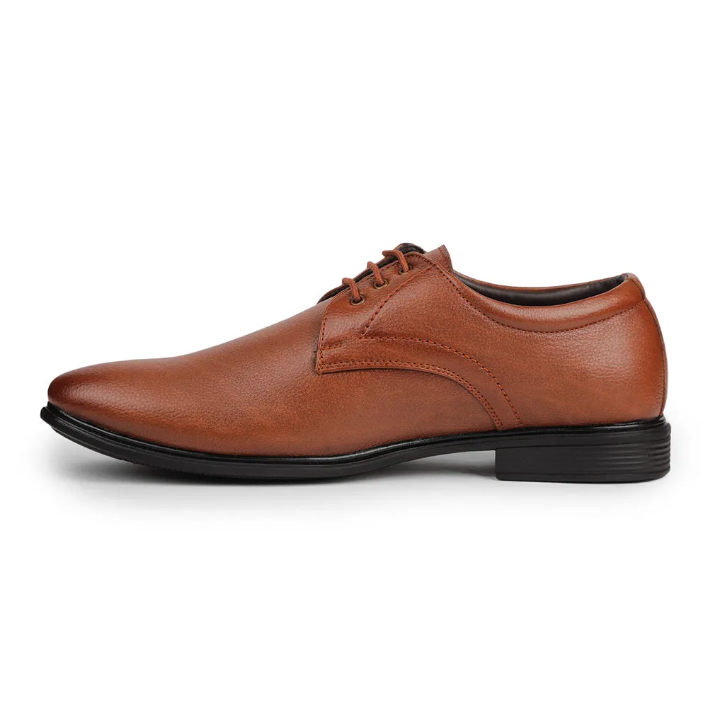 Fortune Tan Formal Lacing Derby Shoes For Men HOL-130E By Liberty