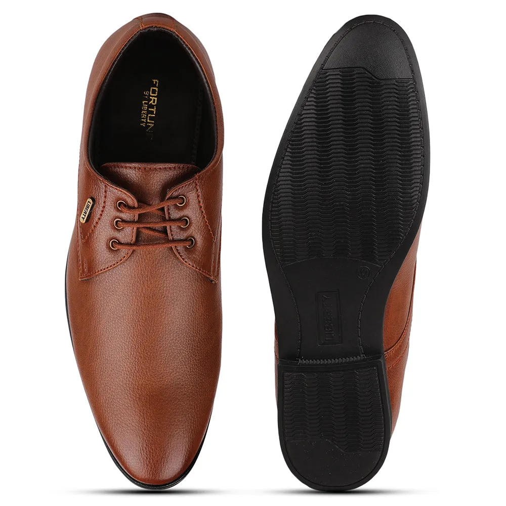Fortune Tan Formal Lacing Derby Shoes For Men HOL-130E By Liberty