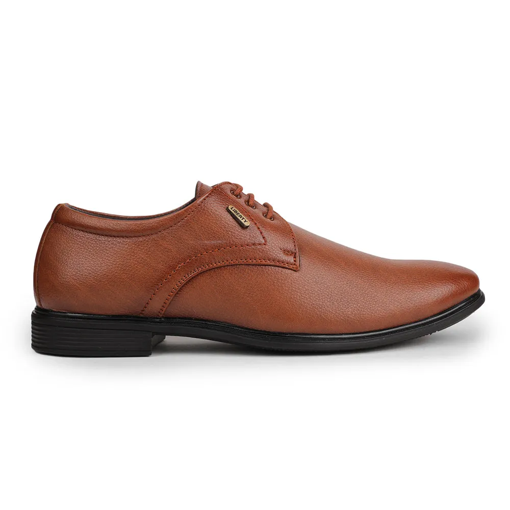 Fortune Tan Formal Lacing Derby Shoes For Men HOL-130E By Liberty