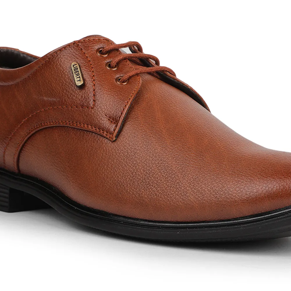 Fortune Tan Formal Lacing Derby Shoes For Men HOL-130E By Liberty