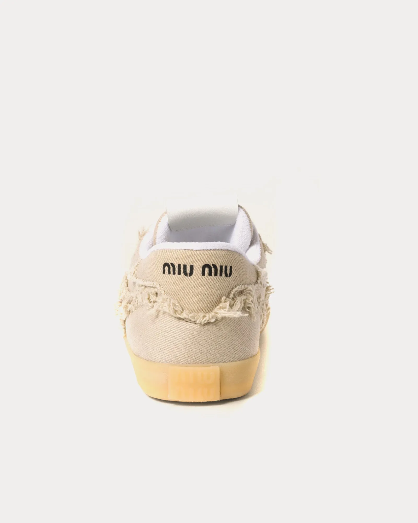 Frayed Denim Colonial Beige Low Top Sneakers