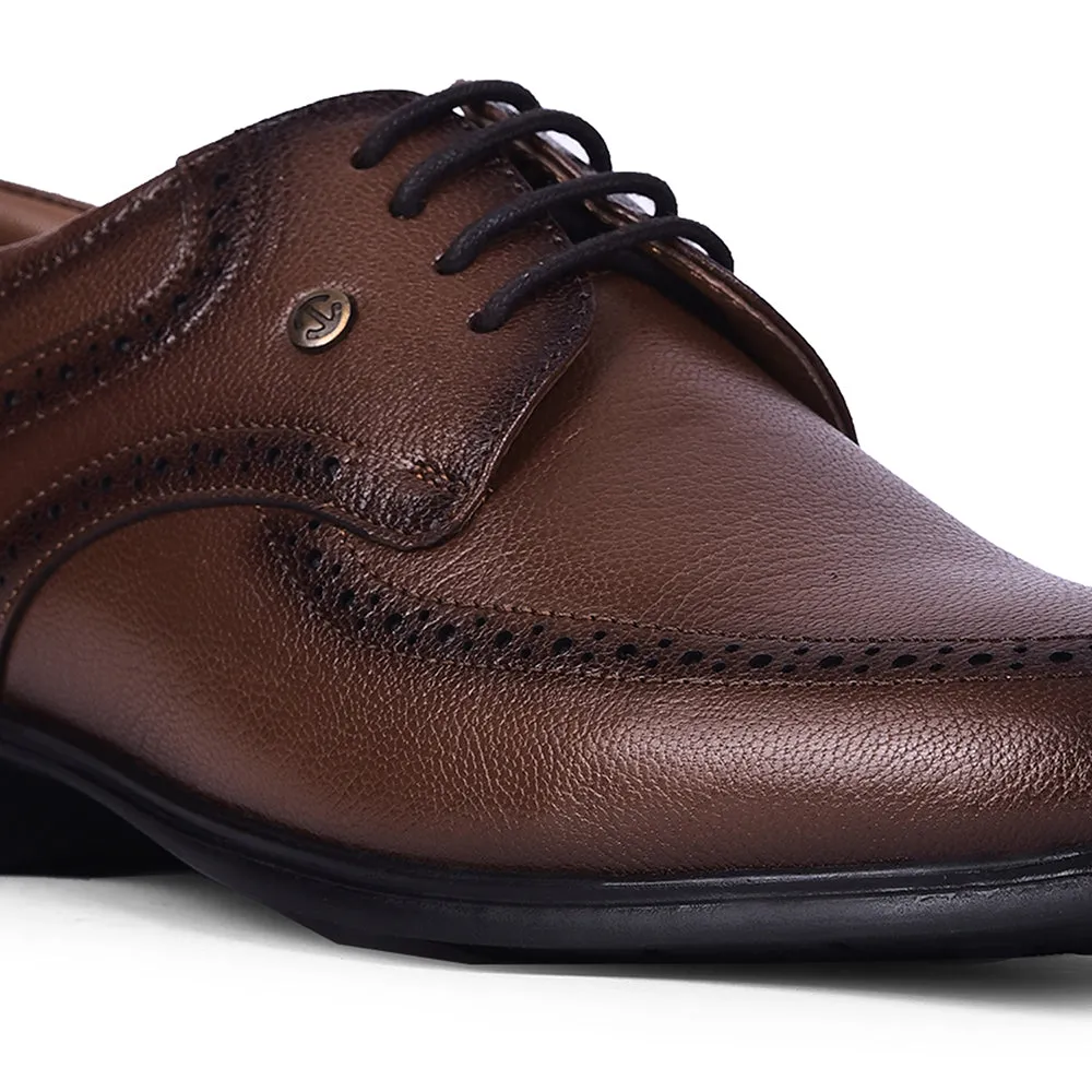 Healers Brown Formal Lacing Derby Shoes For Men U993-12 By Liberty
