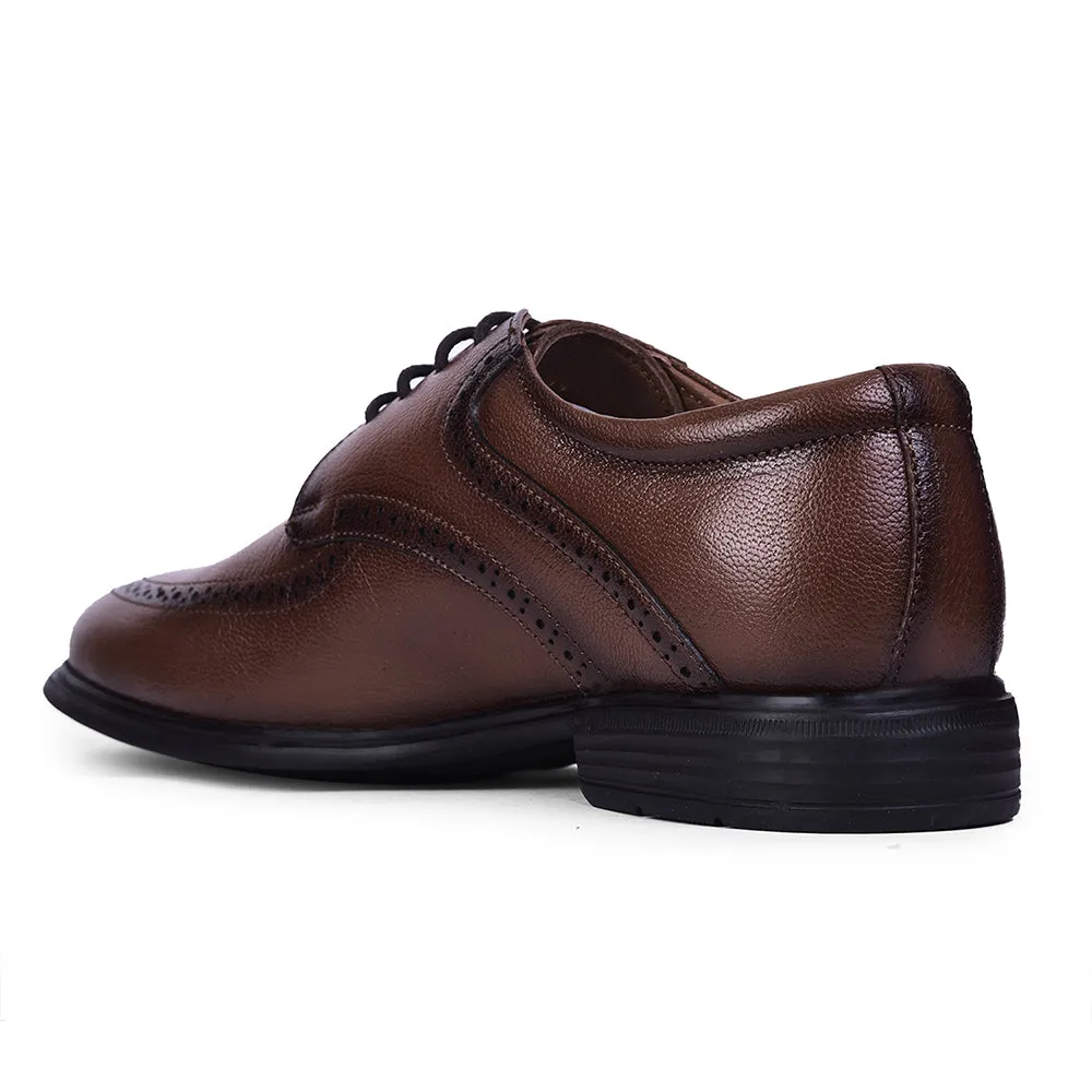 Healers Brown Formal Lacing Derby Shoes For Men U993-12 By Liberty