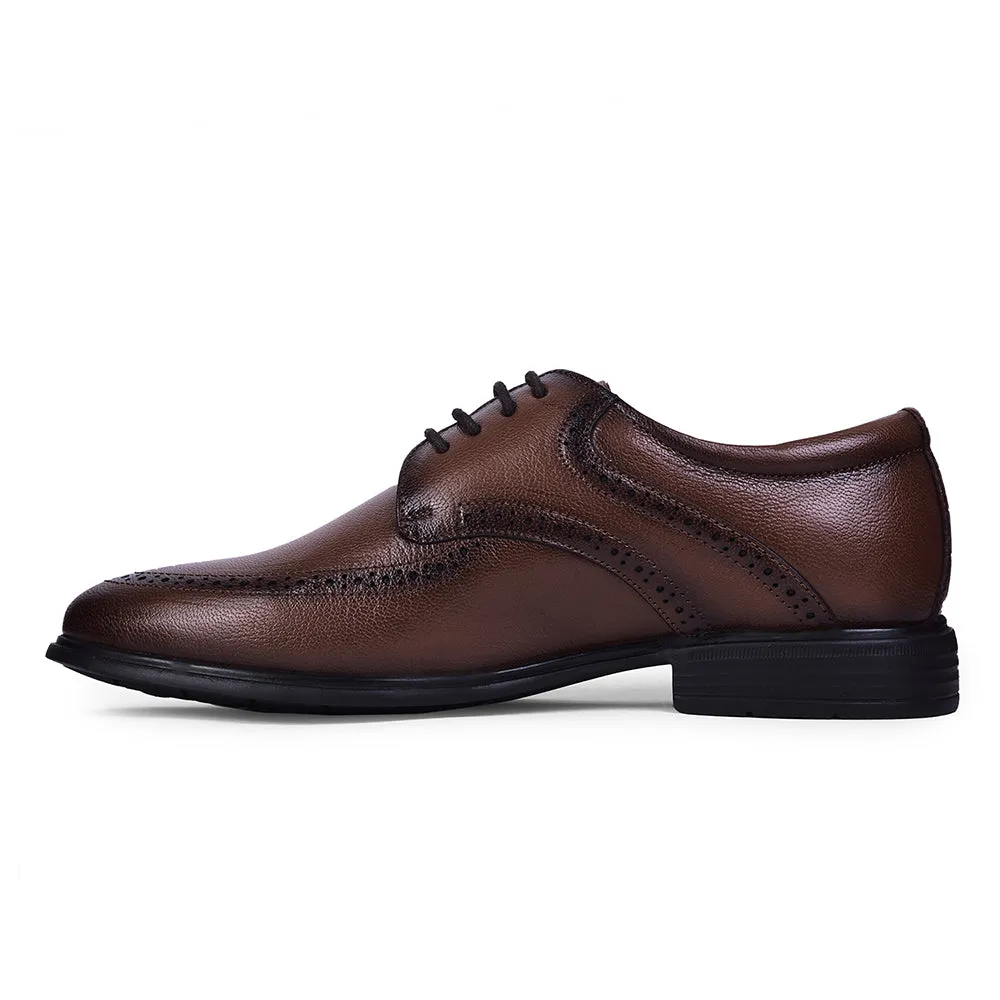 Healers Brown Formal Lacing Derby Shoes For Men U993-12 By Liberty