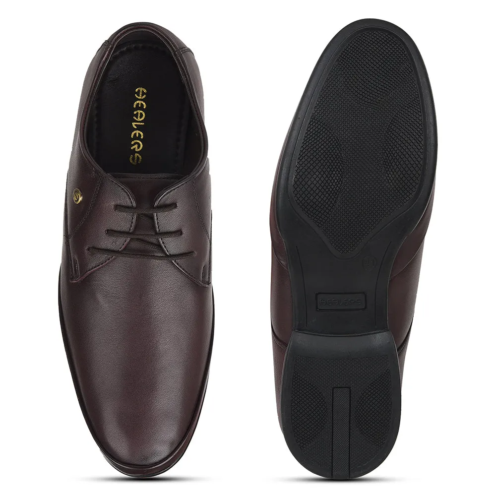 Healers Brown Formal Lacing Derby Shoes For Mens J757-02 By Liberty