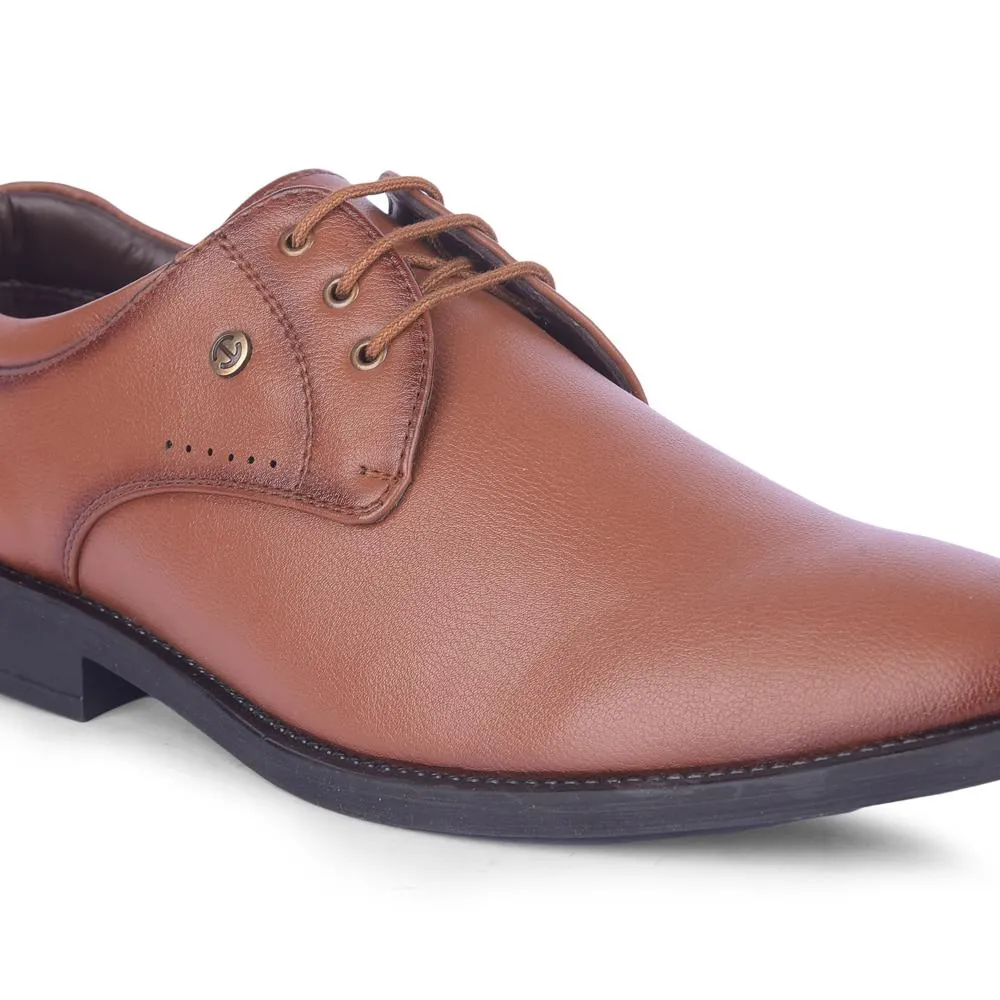 Healers Tan Formal Lacing Derby Shoes For Men SAGAR-16 By Liberty