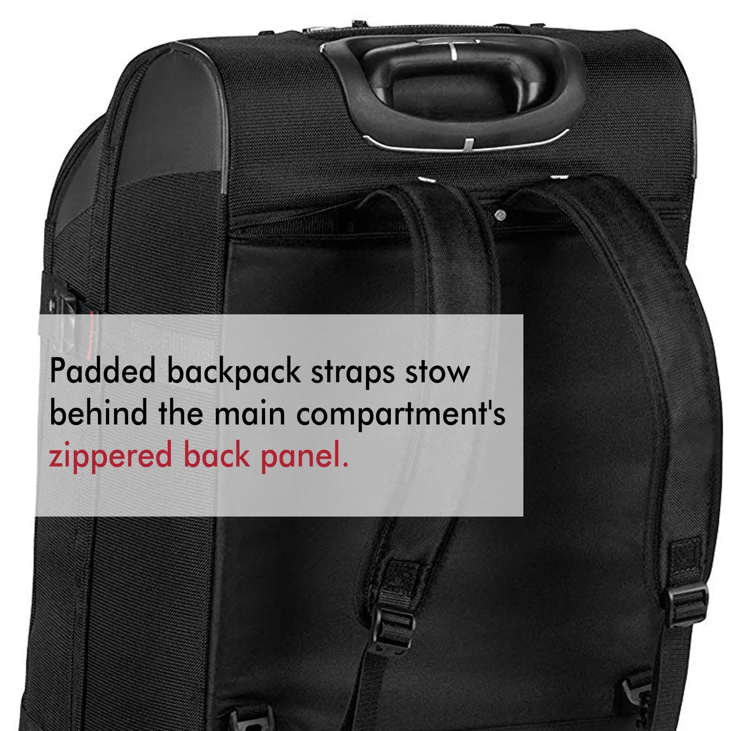 High Sierra 57019-1041 AT7 Rolling Upright Duffel Bag, Black, 26-Inch