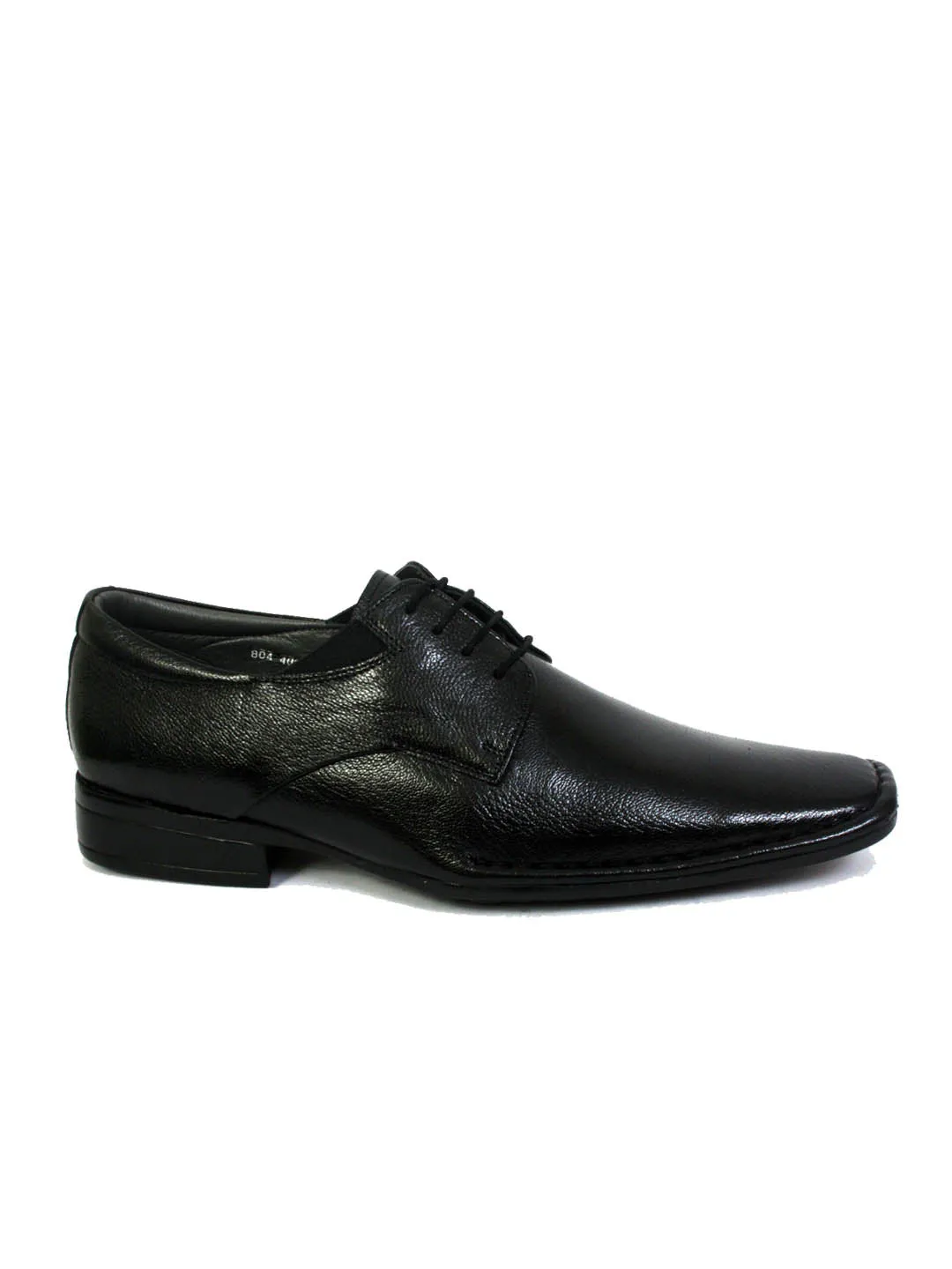 Hitz Men's Black Leather Formal Derby Shoes