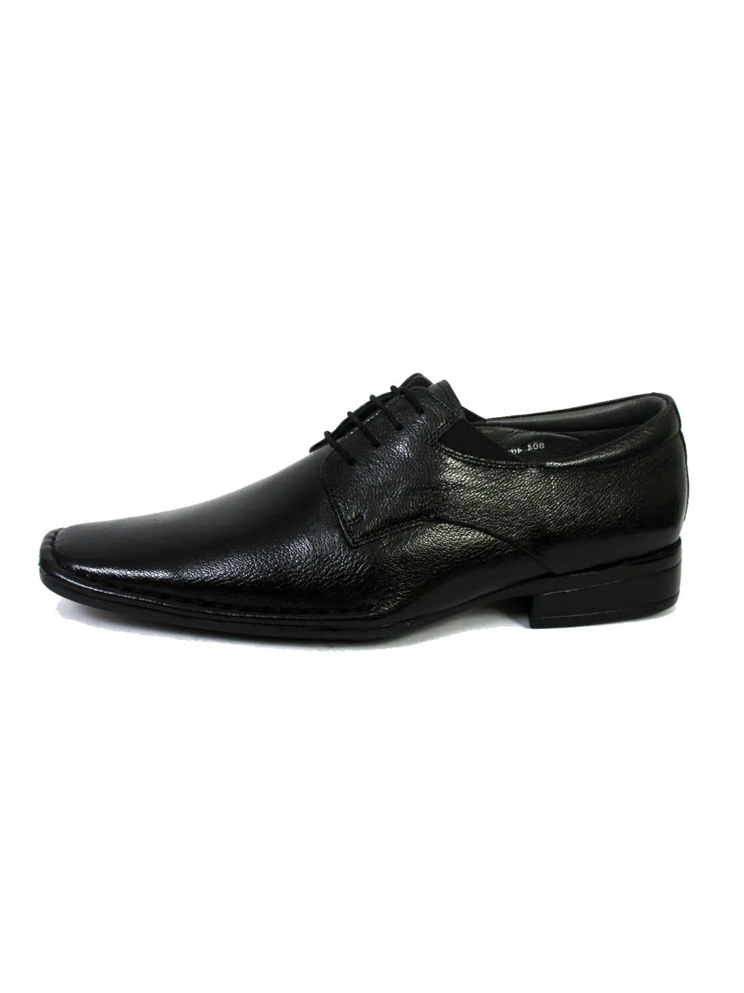 Hitz Men's Black Leather Formal Derby Shoes