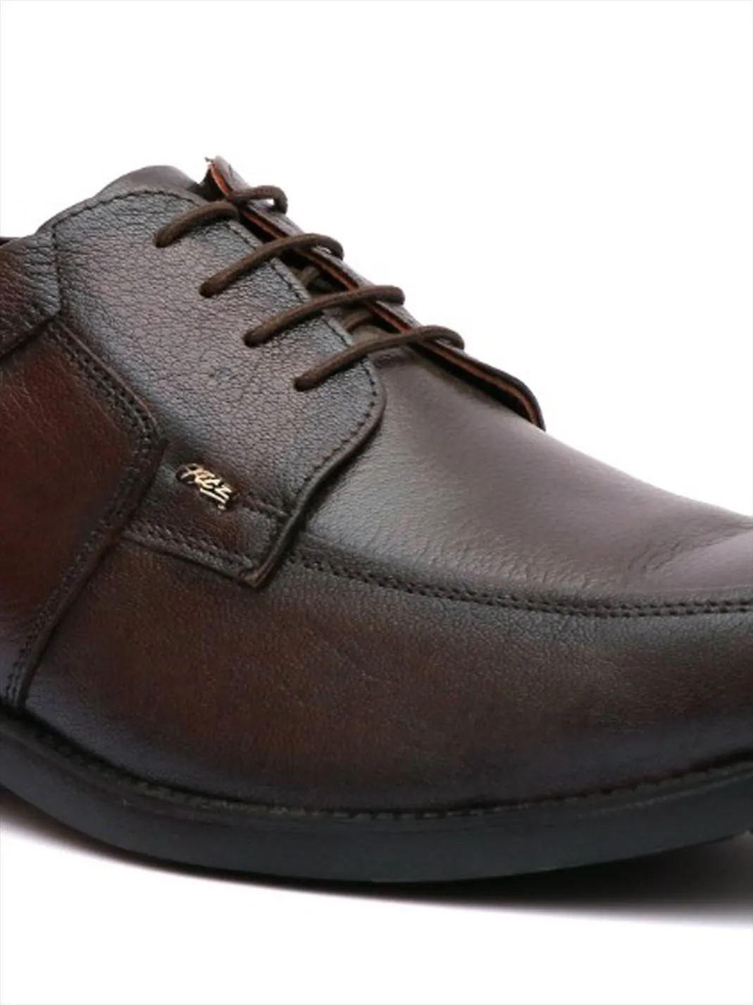 Hitz Men's Brown Leather Derby Formal Shoes