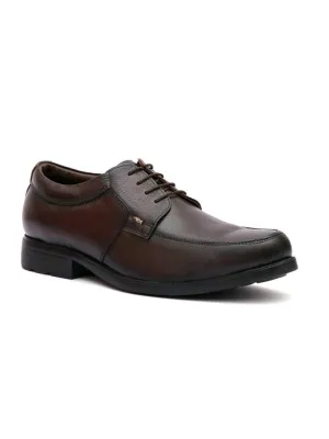 Hitz Men's Brown Leather Derby Formal Shoes