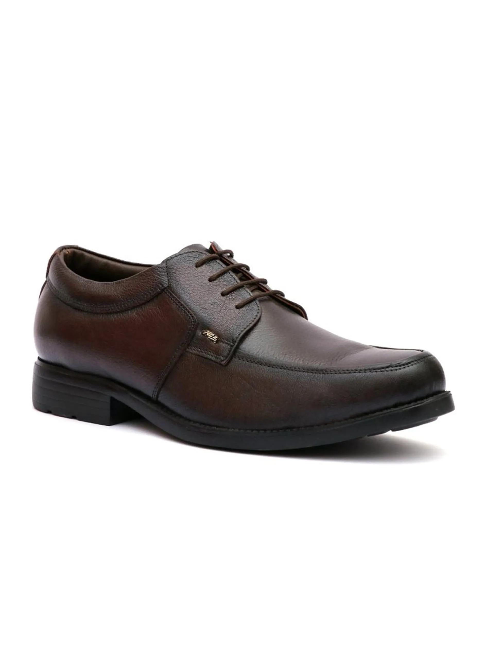 Hitz Men's Brown Leather Derby Formal Shoes