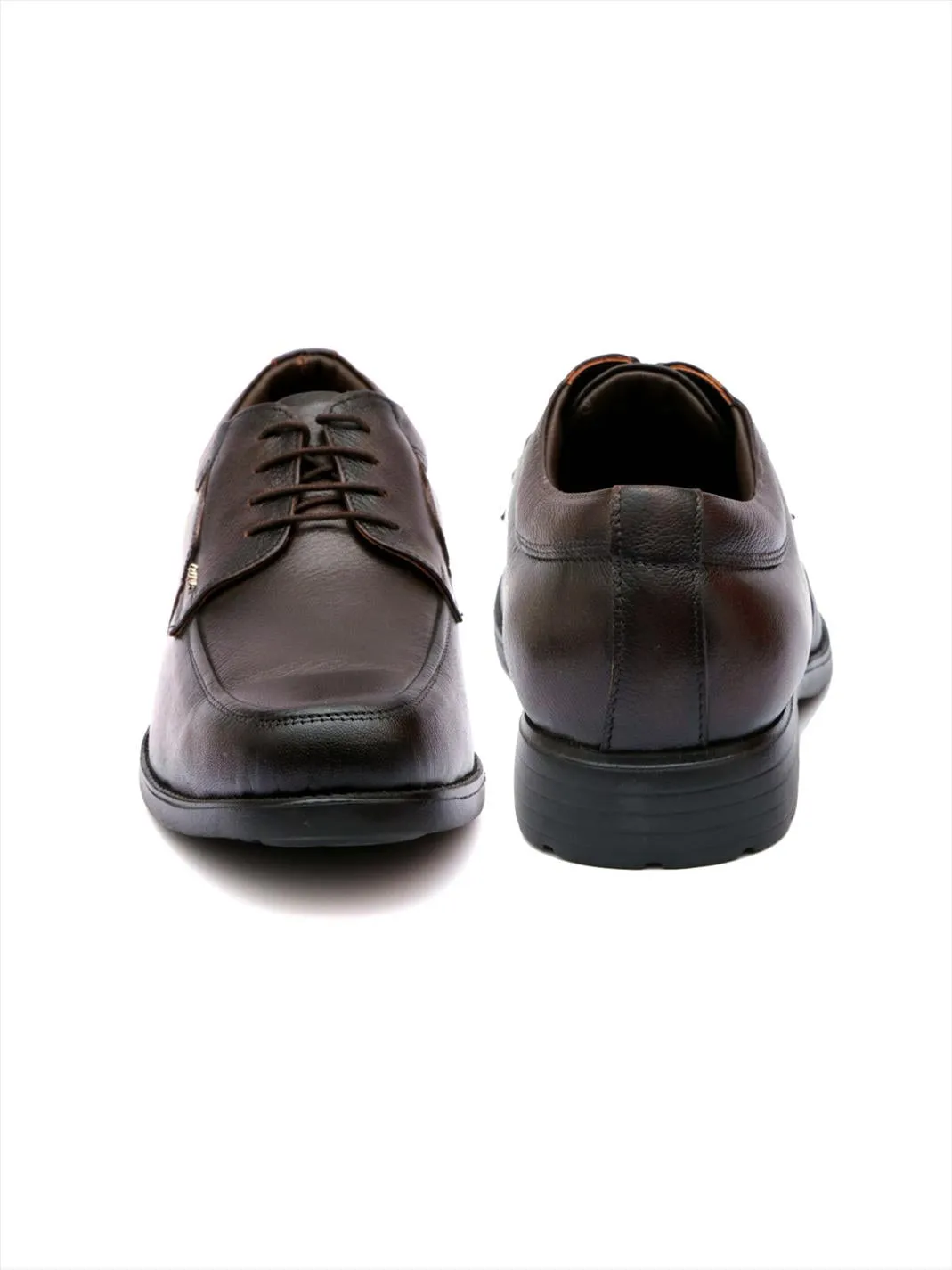 Hitz Men's Brown Leather Derby Formal Shoes