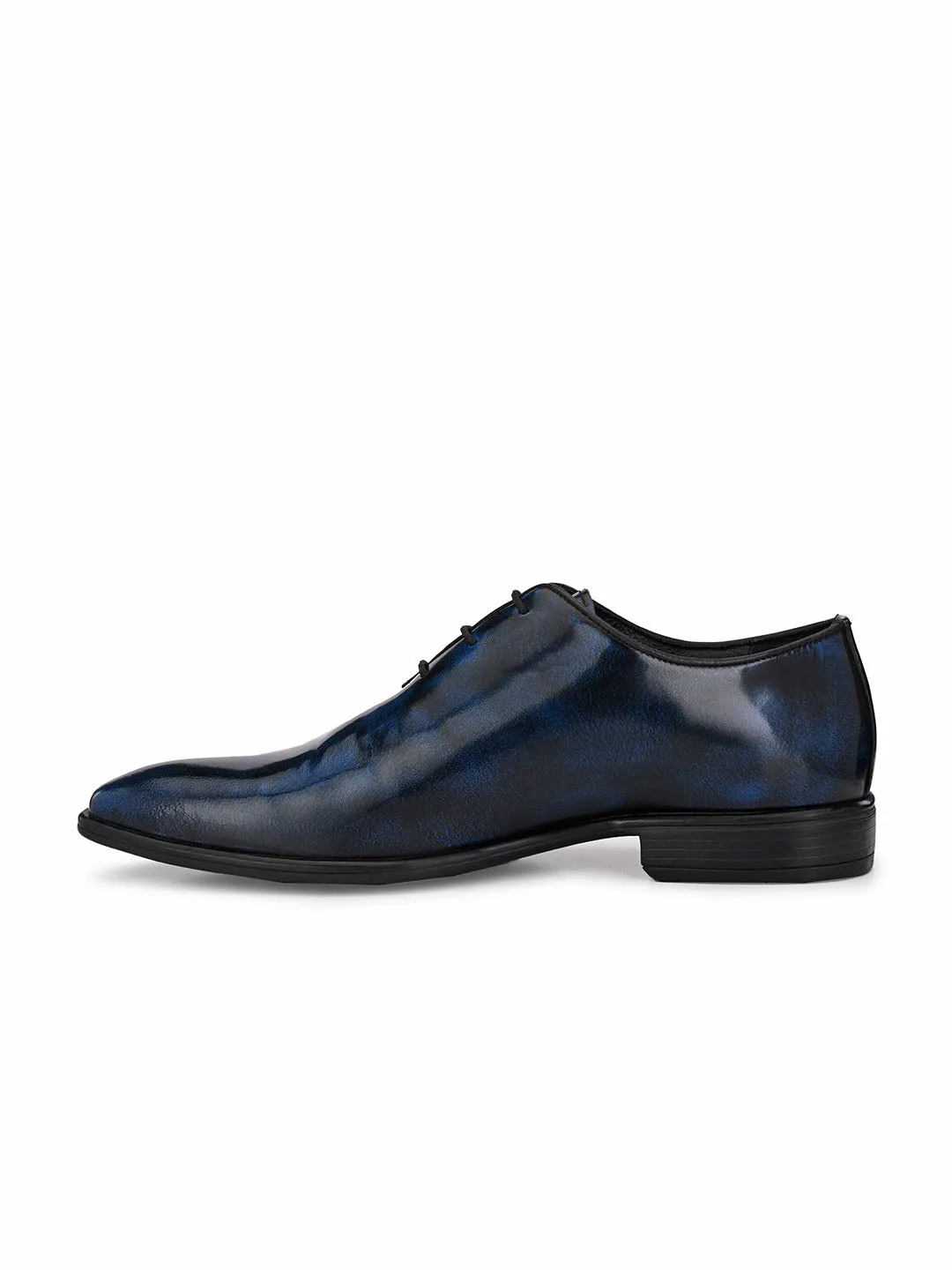 HITZ3311 Men's Blue Leather Formal  Lace-Up Shoes