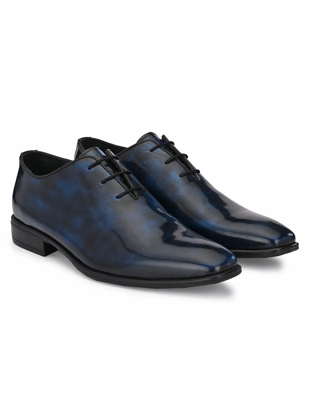 HITZ3311 Men's Blue Leather Formal  Lace-Up Shoes